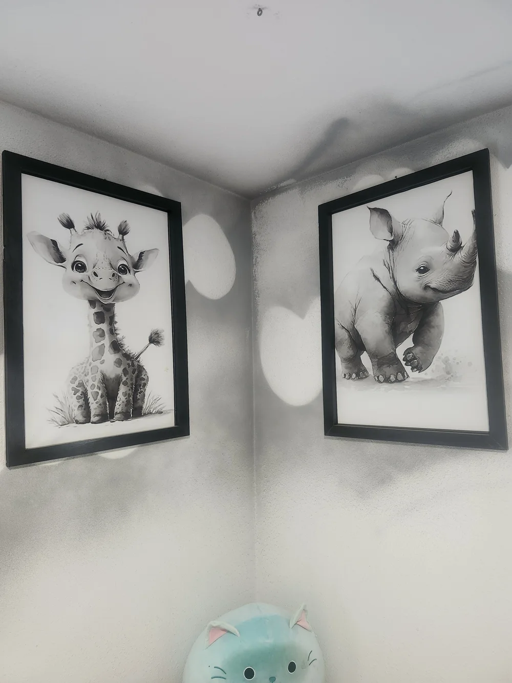 Framed Black & White Lion Cub Art Print